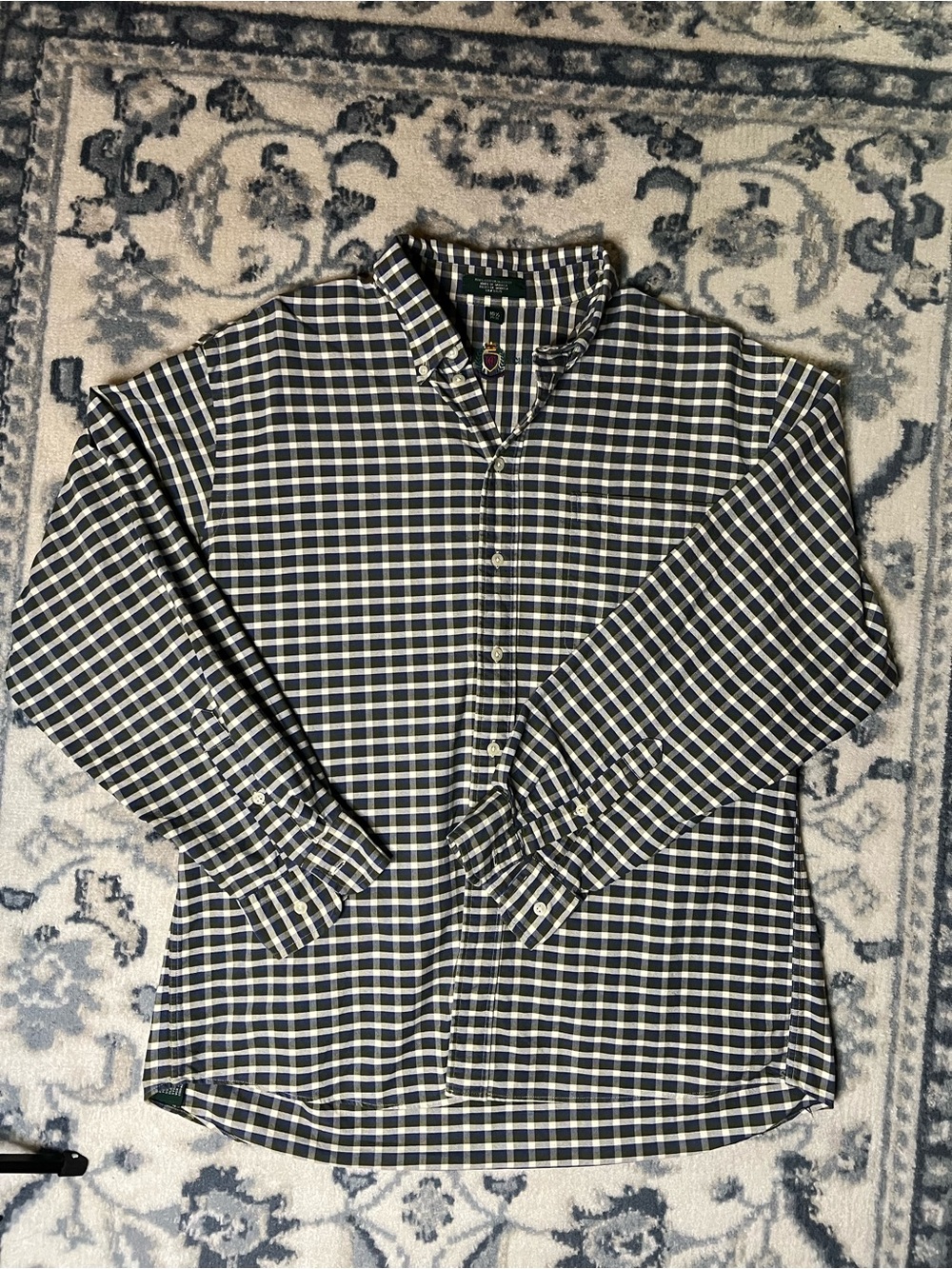 Hunt Club Black &‎ White Check Button-Down Shirt